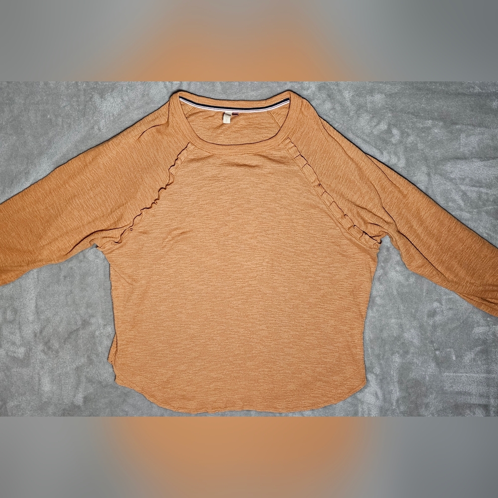 Pilcro Pullover Sweater by Anthropologie Comfortable Knit Top Size L Rust Orange
